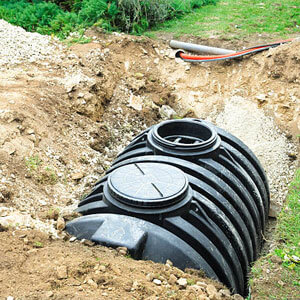 Installation Of A Drainage Tank (septic Tank) In A Domestic Garden